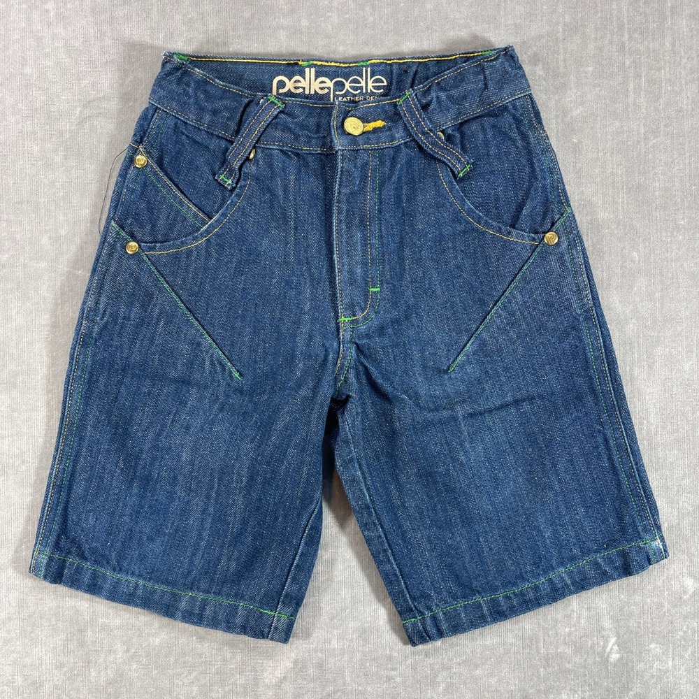 Pelle Pelle Denim Kids Size 5 Shorts Blue Embellished‎ Pockets Jeans
